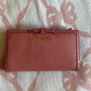 Pink large Prada wallet